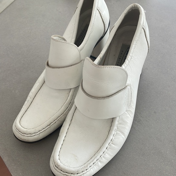 White Leather Patrick Cox Boot Heels - Picture 3 of 6